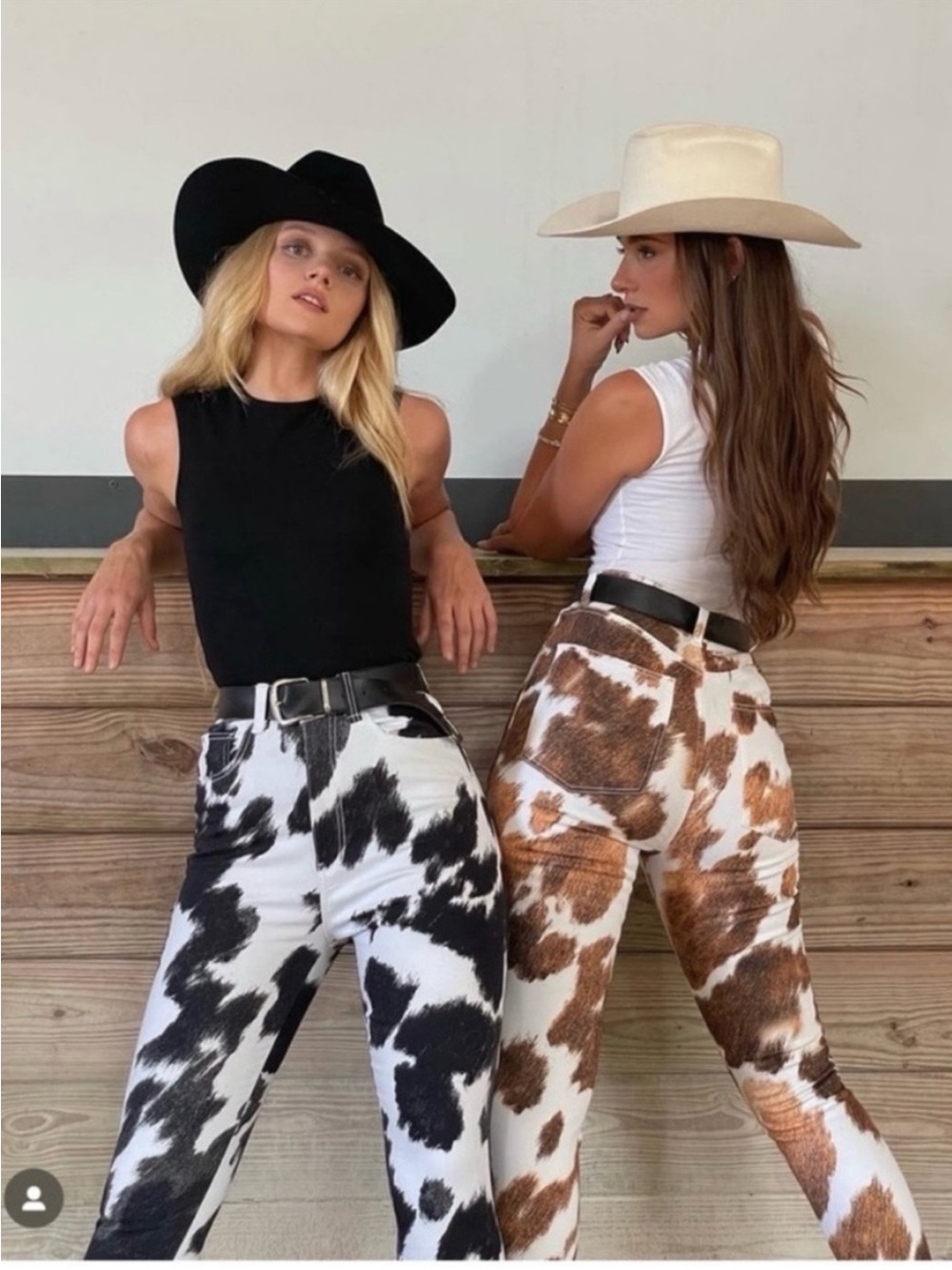 Stylish Brown Patterned Women's Pants Cow Print NWT
